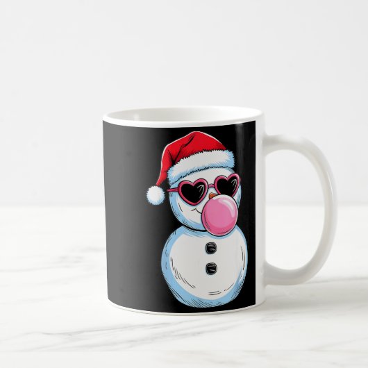 Retro Cool Snowman With Sungles Christmas Blowing Kaffeetasse (Rechts)