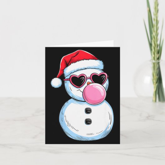 Retro Cool Snowman With Sungles Christmas Blowing Karte (Vorderseite)
