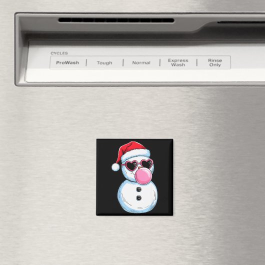 Retro Cool Snowman With Sungles Christmas Blowing Magnet (In Situ (Geschirrspüler))