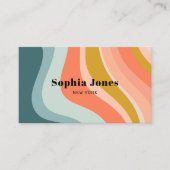 Retro Cool Trendy Colorful Rainbow Social Media Visitenkarte (Vorderseite)
