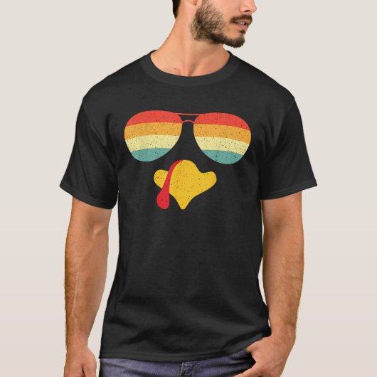 Retro Cool Türkei Gesicht Aviator Sonnenbrille Fun T-Shirt (Vorderseite)