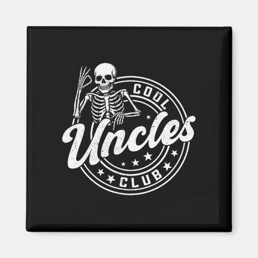 Retro Cool Uncles Club Funny New Uncle Men Skeleto Magnet (Vorne)
