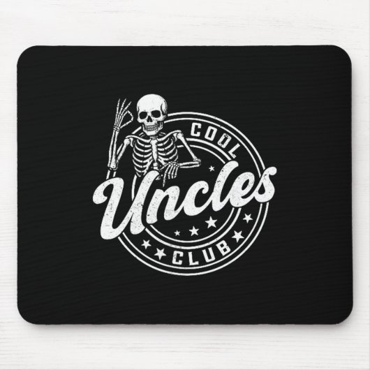 Retro Cool Uncles Club Funny New Uncle Men Skeleto Mousepad (Vorne)