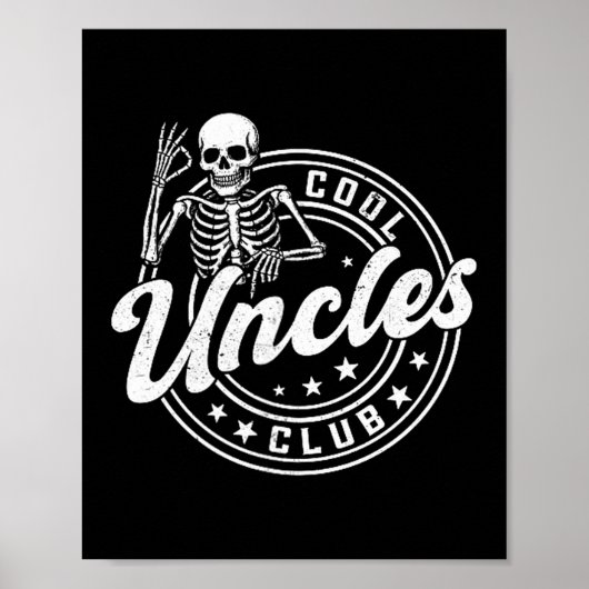 Retro Cool Uncles Club Funny New Uncle Men Skeleto Poster (Vorne)