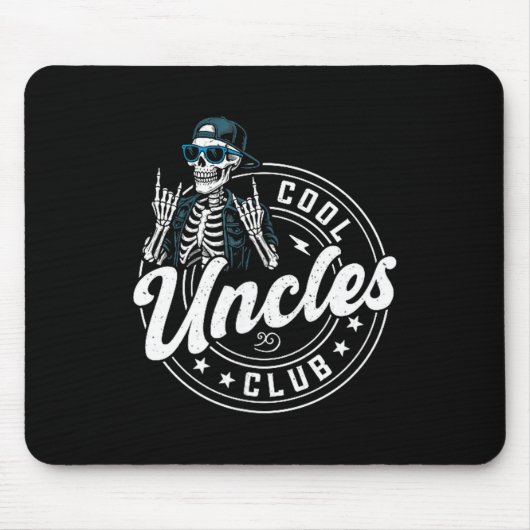 Retro Cool Uncles Club Funny Skeleton New Uncle Me Mousepad (Vorne)