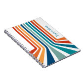 Retro Coole Bent Strips mit Ihrem Namen Notizblock (Rechte Seite)