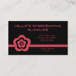 Retro Coole Blume Business Card, rosa Visitenkarte