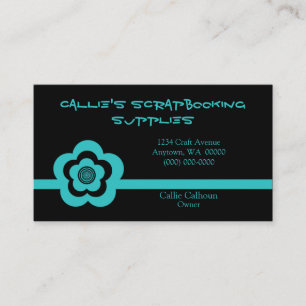 Retro coole Blumen-Geschäfts-Karte, Türkis Visitenkarte