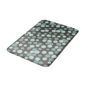 Retro Coole braune blaue Punkte Badezimmer Rug Bad Badematte (Schrägansicht)