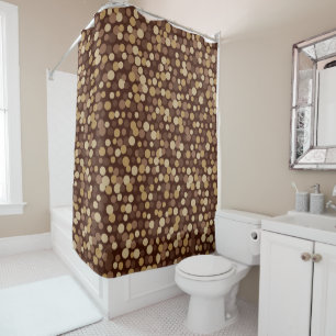 Retro Coole braune Punkte Badezimmer Dusche Vorhan Duschvorhang