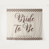 Retro Coole Braut zu Brautparty Hintergrund Wandteppich (Vorderseite (Horizontal))