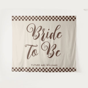 Retro Coole Braut zu Brautparty Hintergrund Wandteppich