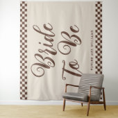 Retro Coole Braut zu Brautparty Hintergrund Wandteppich (Beispiel)