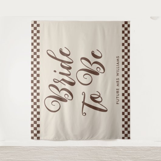 Retro Coole Braut zu Brautparty Hintergrund Wandteppich (Vorderseite)