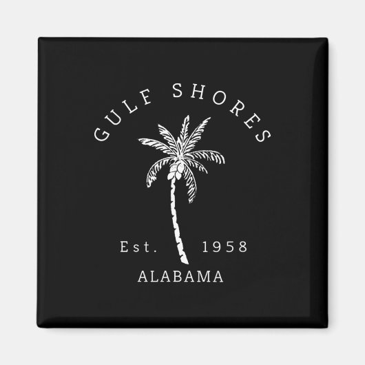 Retro Coole Golfküste Al Beach Palm Tree Grafik Magnet (Vorne)