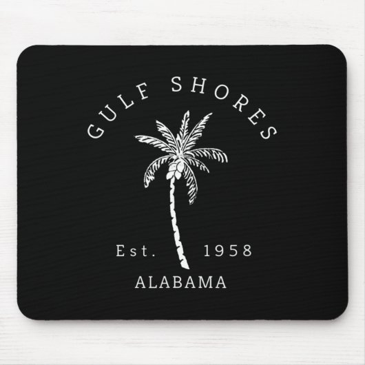 Retro Coole Golfküste Al Beach Palm Tree Grafik Mousepad (Vorne)
