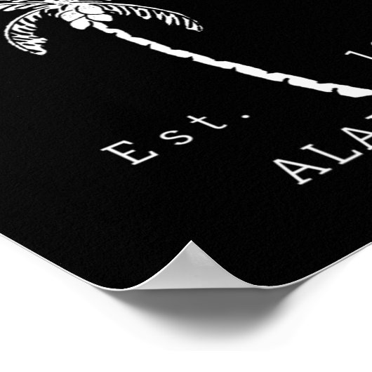 Retro Coole Golfküste Al Beach Palm Tree Grafik Poster (Ecke)