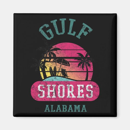 Retro Coole Golfküste Original Alabama Beach Grap Magnet (Vorne)