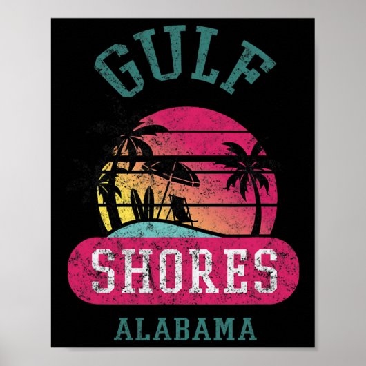 Retro Coole Golfküste Original Alabama Beach Grap Poster (Vorne)