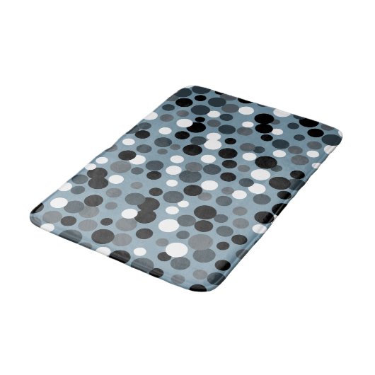 Retro Coole graue Punkte Badezimmer Rug Badematte (Schrägansicht)