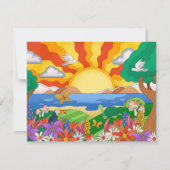 Retro Coole Landschaft Mitteilungskarte (Vorderseite)