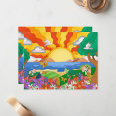 Retro Coole Landschaft Mitteilungskarte (Vorderseite/Rückseite Beispiel)