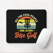 Retro Coole Leute Ace beim Disc Golf Mousepad (Mit Mouse)