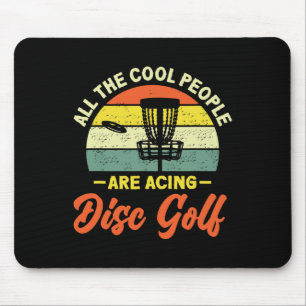 Retro Coole Leute Ace beim Disc Golf Mousepad