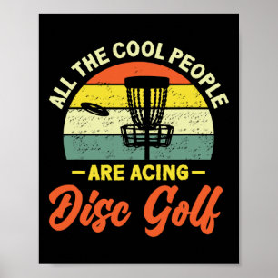 Retro Coole Leute beim Discgolf-Ace  Poster