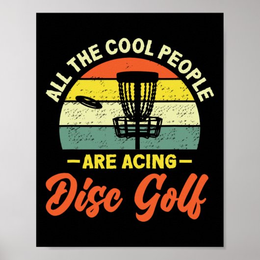 Retro Coole Leute beim Discgolf-Ace Poster (Vorne)
