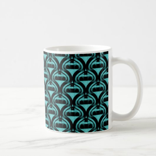 Retro Coole Tasse, Türkis lebendig Kaffeetasse (Rechts)