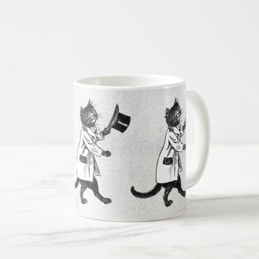 Retro Coole Top Hat Cat Tasse (VorderseiteRechts)