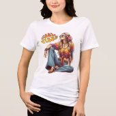 Retro Coole Vibes Hippie Mädchen Tri-Blend Shirt (Vorderseite)