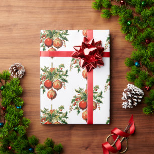 Retro Coole Weihnachtsbaumdekoration Muster Geschenkpapier