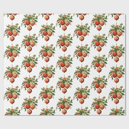 Retro Coole Weihnachtsbaumdekoration Muster Geschenkpapier (Flach)