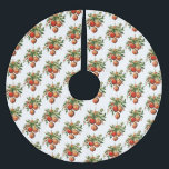 Retro Coole Weihnachtsbaumdekoration Muster Polyester Weihnachtsbaumdecke<br><div class="desc">Baumrock mit einer Vintagen Stildarstellung. 3 rote Weihnachtsbaumbläschen umgeben von grünen Heiligen und Beeren. Stilvolles Retro-Design.</div>