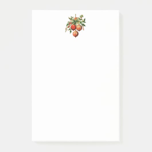 Retro Coole Weihnachtsbaumdekorationen Post-it Klebezettel (Vorderseite)