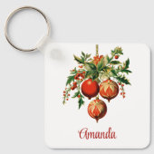 Retro Coole Weihnachtsbaumdekorationen Schlüsselanhänger (Vorderseite)