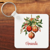 Retro Coole Weihnachtsbaumdekorationen Schlüsselanhänger (Vorderseite)