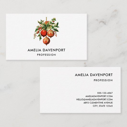 Retro Coole Weihnachtsbaumdekorationen Visitenkarte (Vorne/Hinten)