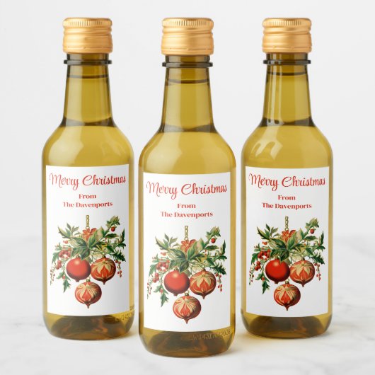 Retro Coole Weihnachtsbaumdekorationen Weinetikett (Flaschen)