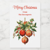 Retro Coole Weihnachtsbaumdekorationen Weinetikett (Einzelnes Label)