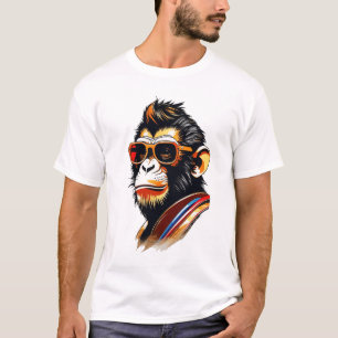 Retro cooler Affenkönig mit Sonnenbrille T - Shirt