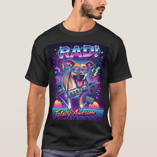 retro cooler Hund T-Shirt (Vorderseite)