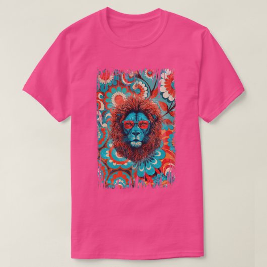 Retro cooler Löwe T-Shirt (Design vorne)
