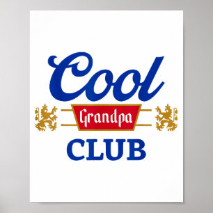 Retro Cooler Opa Club Familienpassende Vater-Tags- Poster