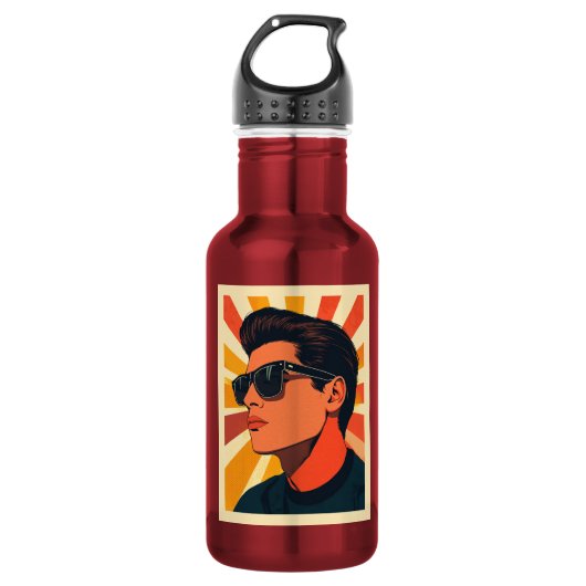 Retro Cooler Typ Edelstahlflasche (Vorderseite)