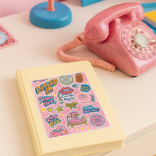 Retro-Cooler Vortrag Kein Text rosa Aufkleber