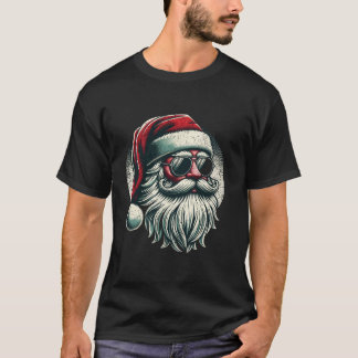Retro Cooler Weihnachtsmann mit Sonnenbrille Weihn T-Shirt