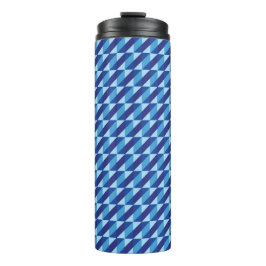 Retro Cooles Blau Geometrisches Dreieck Abstrakt Thermosbecher